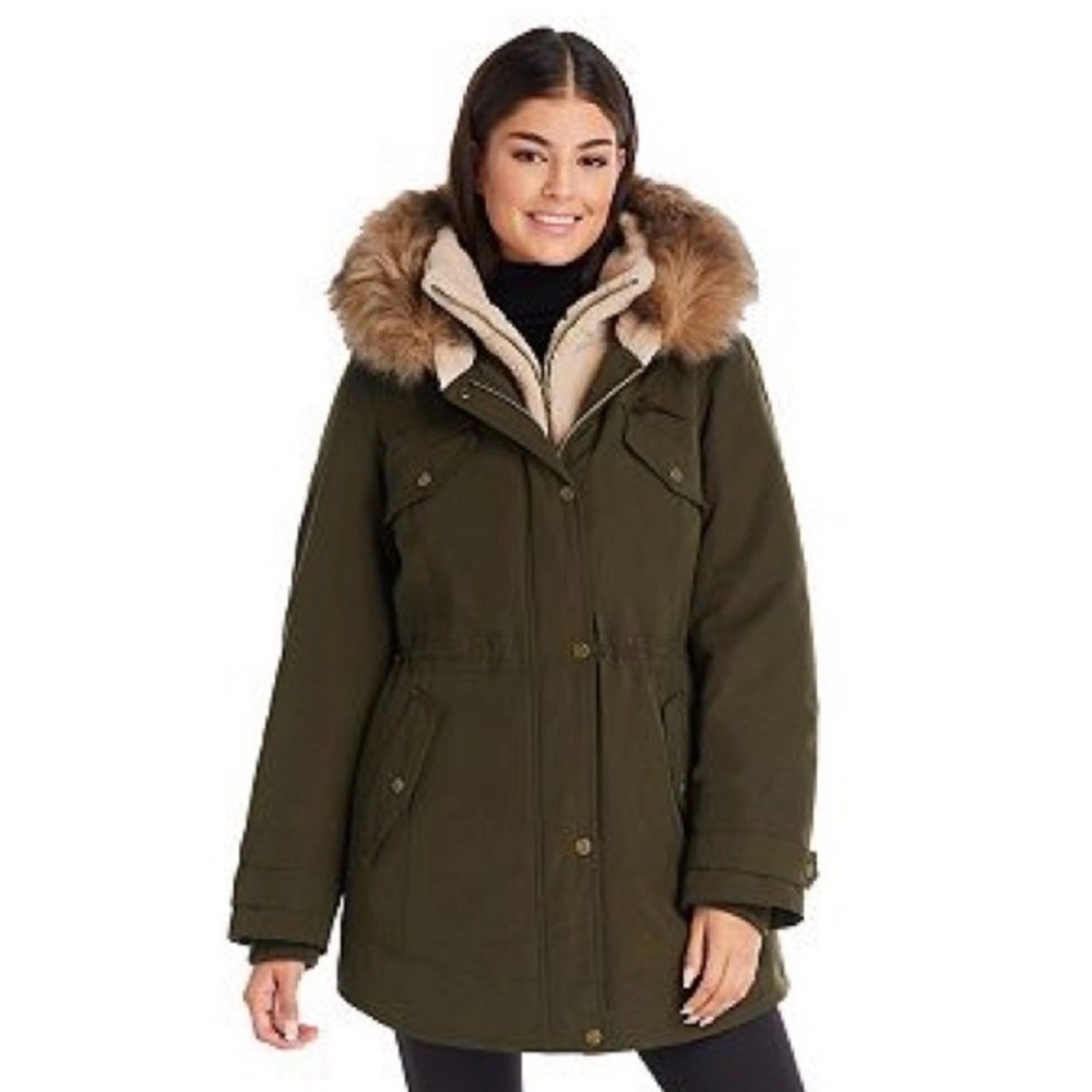 Koolaburra by Ugg Olive Parka with Faux Fur Trim